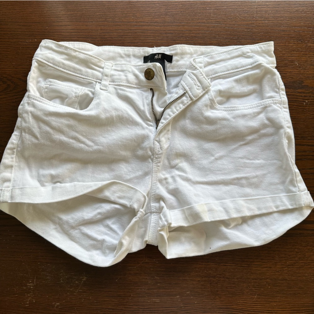 White Denim Shorts